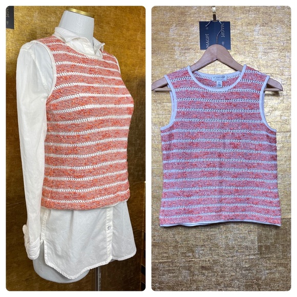 St. John Tops - ST. JOHN Sport Open Knit Wool & Rayon Sweater Tank